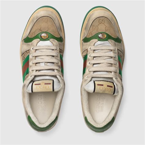 sneaker gucci bianche e stelle|Sneaker Screener GG in pelle bianca e tessuto .